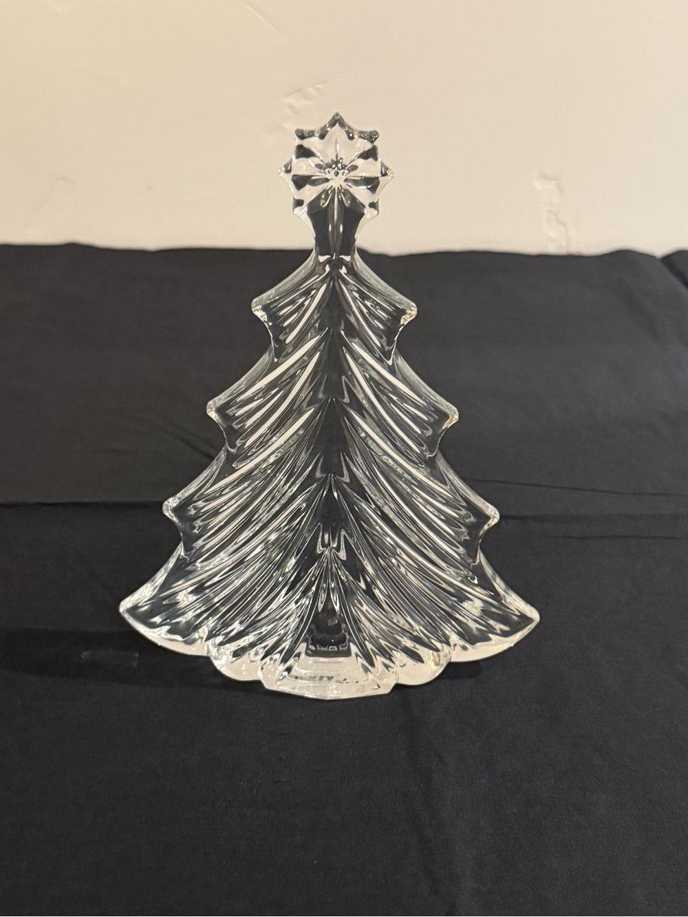 Vintage Waterford Crystal Christmas Tree Figurine signed by designer Jim O’Leary